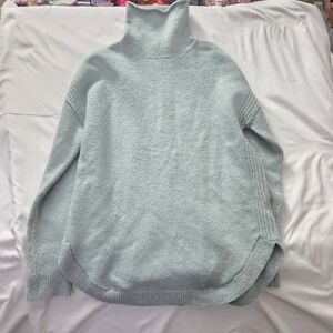 GAP Cozy Light Blue Turtleneck Tunic Sweater Wool Blend Medium